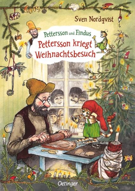 Bild von Pettersson und Findus. Pettersson kriegt Weihnachtsbesuch