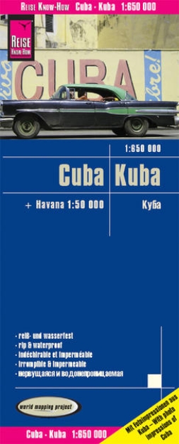 Bild von Reise Know-How Landkarte Kuba / Cuba (1:650.000) mit Havanna (1:50.000). 1:650'000