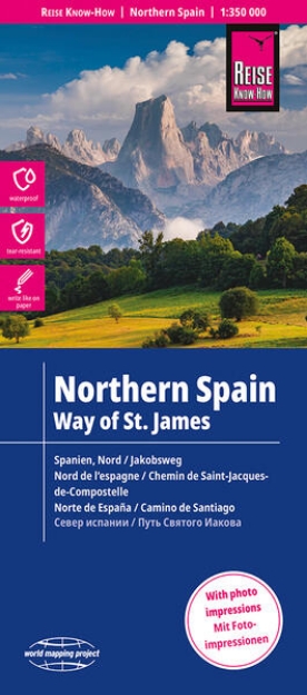 Bild von Reise Know-How Landkarte Spanien Nord mit Jakobsweg / Northern Spain and Way of St. James (1:350.000). 1:350'000