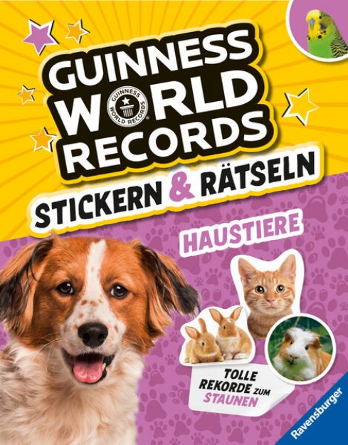 Bild von Guinness World Records Stickern und Rätseln: Haustiere - ein rekordverdächtiger Rätsel- und Stickerspaß mit Hund, Katze und Co