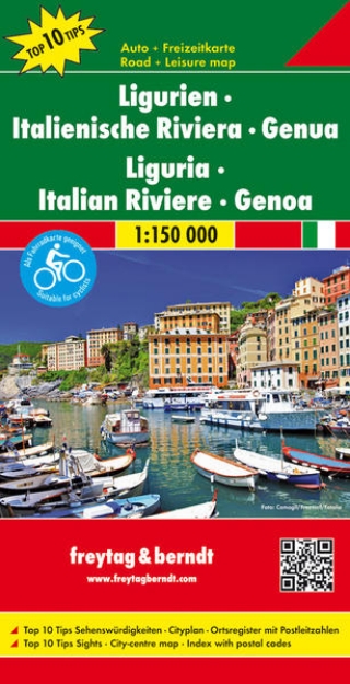 Bild von Ligurien - Italienische Riviera - Genua, Autokarte 1:150.000, Top 10 Tips. 1:150'000