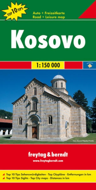 Bild von Kosovo, Autokarte 1:150.000, Top 10 Tips. 1:150'000