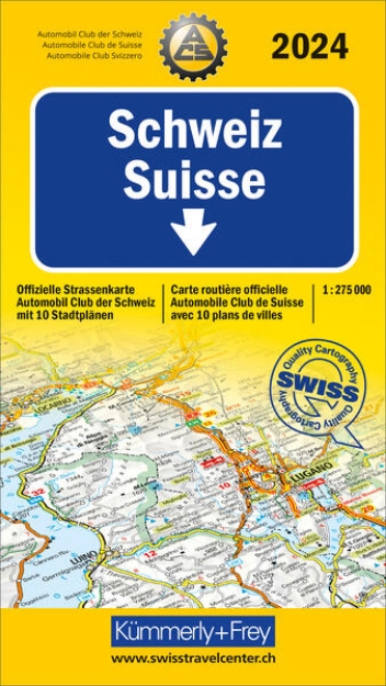 Bild von Schweiz 2024, Strassenkarte ACS 1:275'000. 1:275'000
